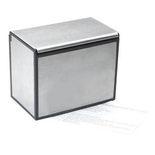 stainless steel recipe file box|Amazon.com: Metal Recipe Box.